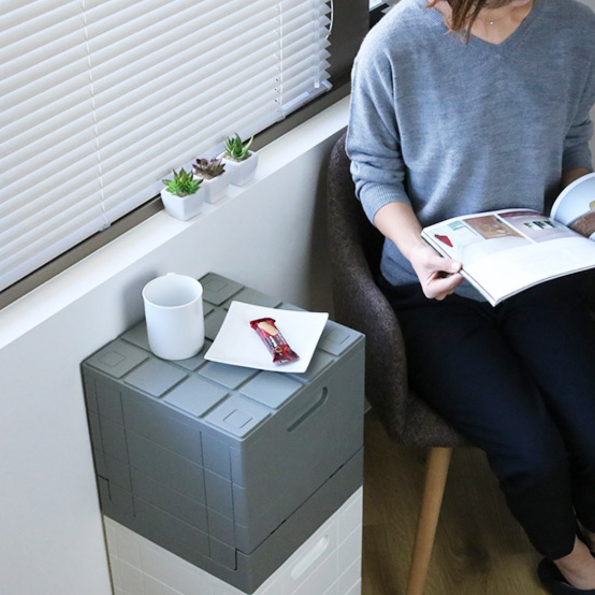 岩谷マテリアル 収納ボックス 幅30×奥行30×高さ30.2cm グリッド