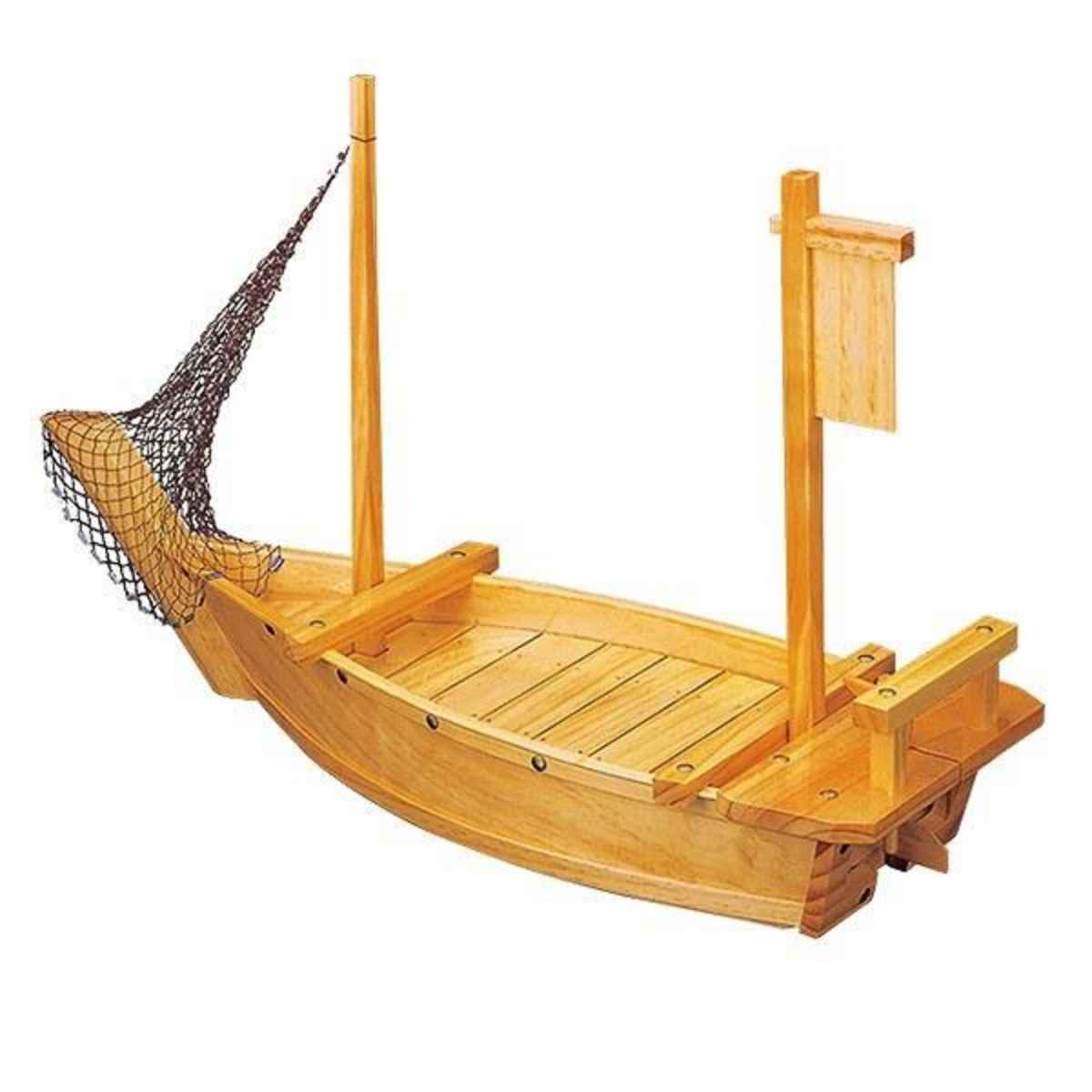 福井クラフト 盛器 木製 2.5尺 日本海丸 網付き 舟形 皿 食器 刺身 お