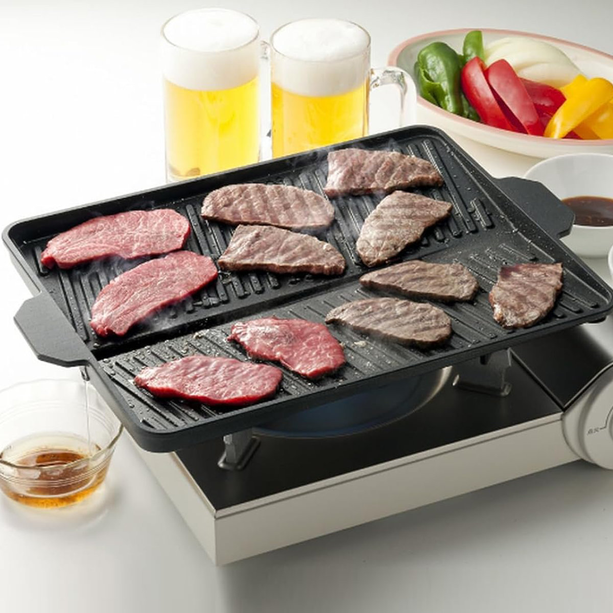 ヘルシー焼肉プレート 角型 ガス火専用 （ カセットコンロ対応 グリル