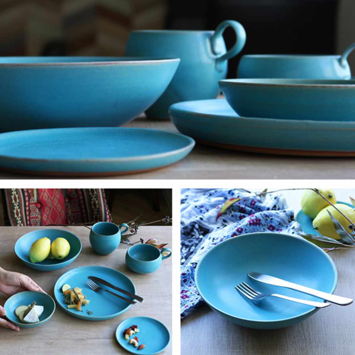 ボウル 21cm Blueシリーズ 陶器 食器 笠間焼 日本製 （ お皿 皿 カレー