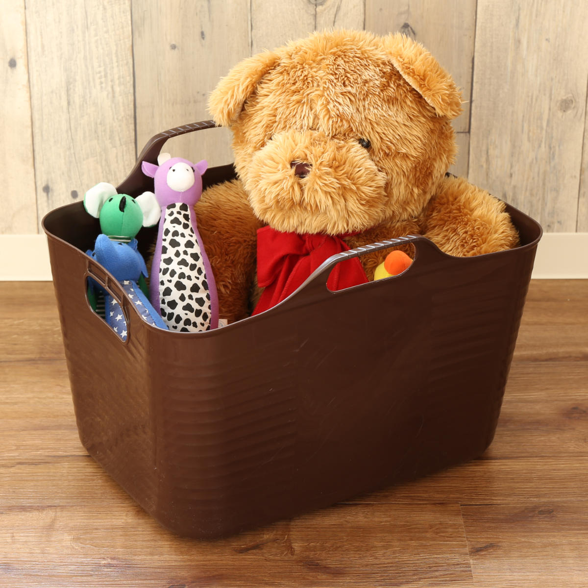 バスケット 持ち手付き 幅47.8×奥行31.7×高さ30.6cm ハッピーバケット