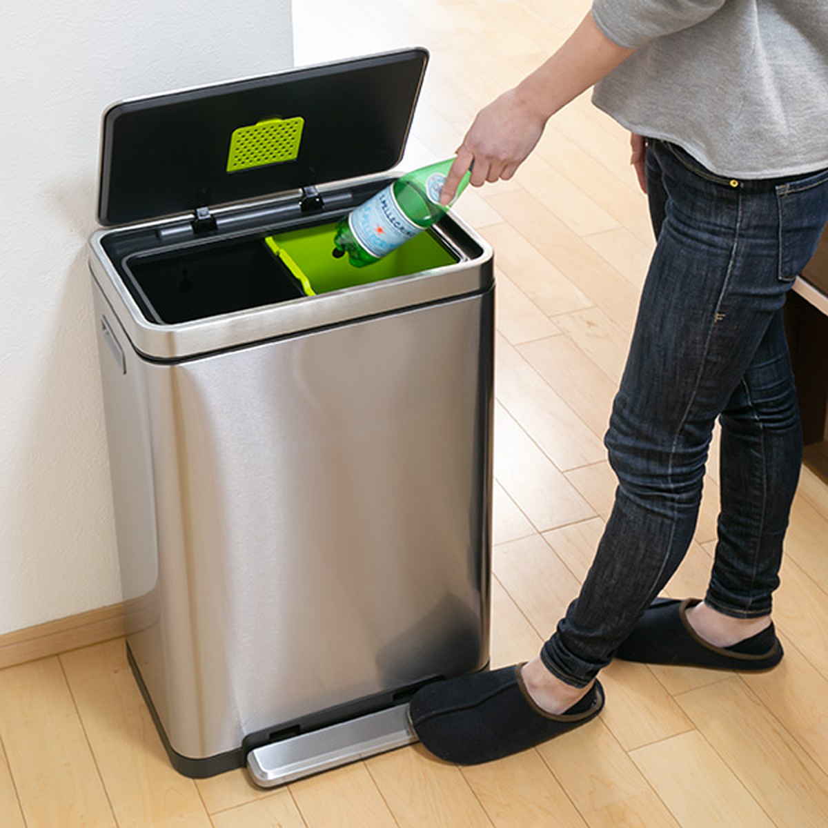 EKO（イーケーオー） ゴミ箱 40L 分別 20L+20L Xキューブステップビン