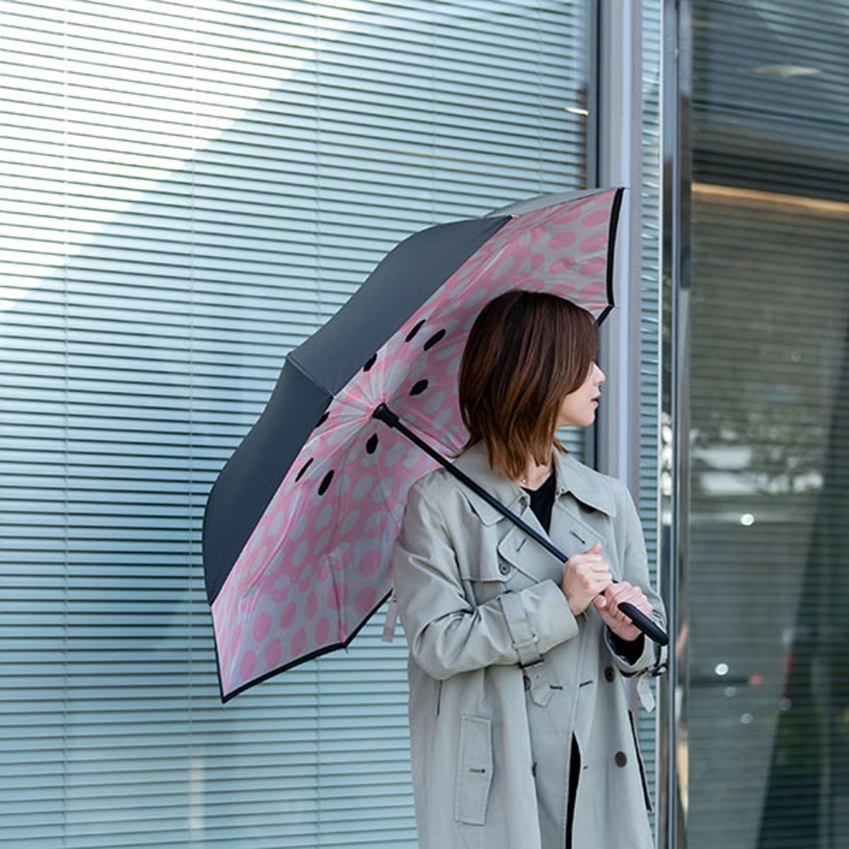 傘 晴雨兼用 逆さに開く2重傘 circus Dot サーカス 長傘 二重傘