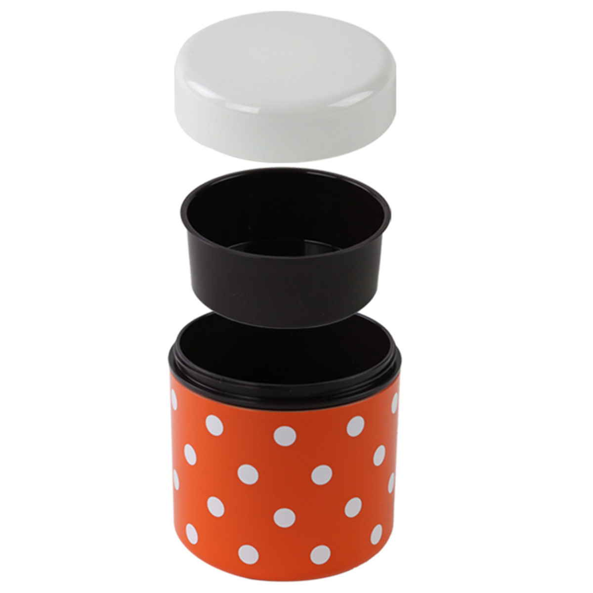 お弁当箱 ダブルウォールランチ ドット 2段 550ml レッド （ 弁当箱
