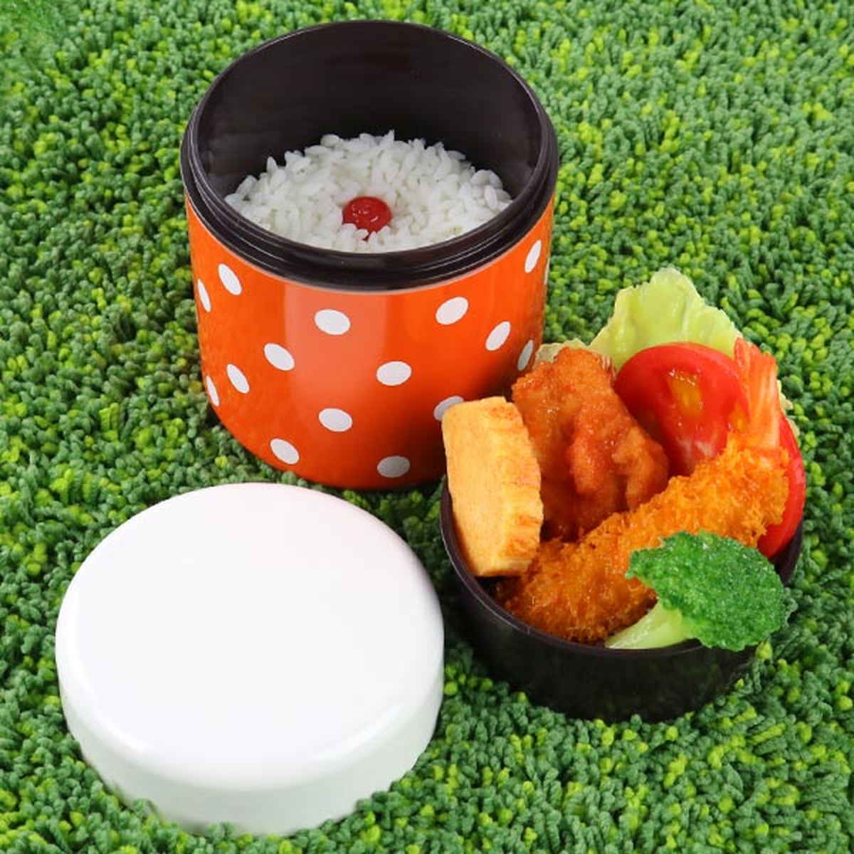 お弁当箱 ダブルウォールランチ ドット 2段 550ml レッド （ 弁当箱