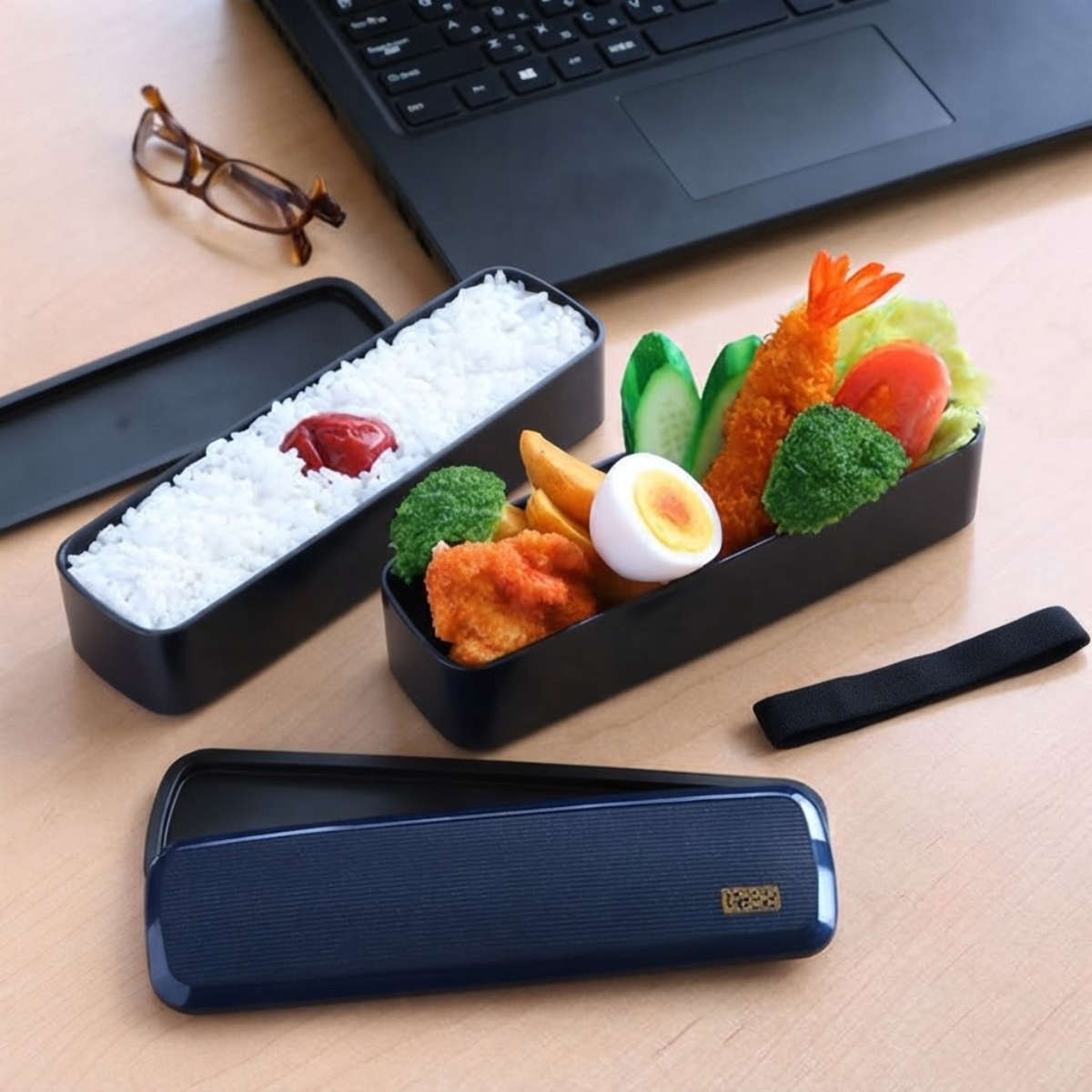 弁当箱 スリムランチ Border 660ml メタネイビー （ お弁当箱 日本製