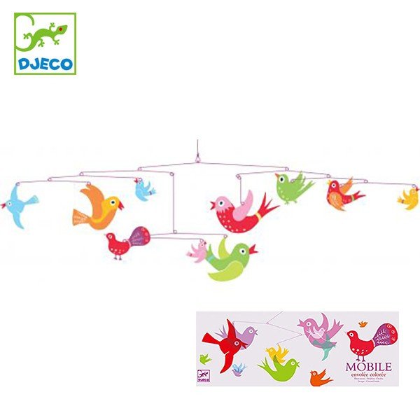 【新品未使用】DJECO モビール バード ⭐︎ 駒形克己 MOBILE BIRD（モビールバード）マルチカラー：おもちゃ：百町森