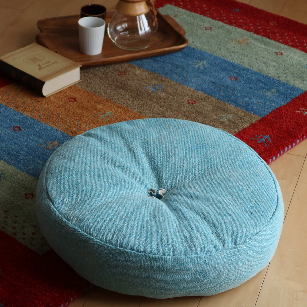 HAGiHARA（萩原） クッション 座布団 インド綿フロアラウンド