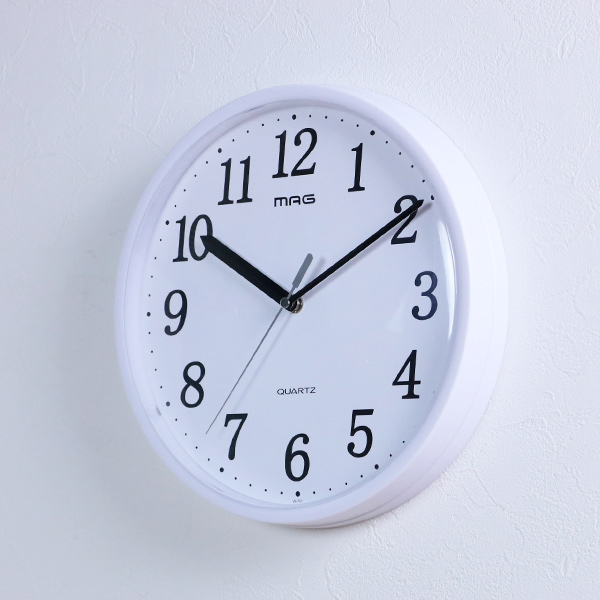 掛け時計 28cm プラスチッタ 落下 割れにくい 防災 減災 （ アナログ