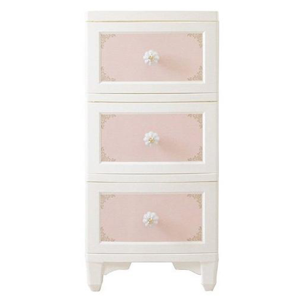 チェスト 3段 ドレスチェンジチェスト アンティーク系 フラワー