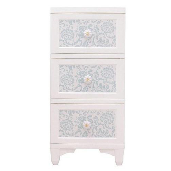 チェスト 3段 ドレスチェンジチェスト アンティーク系 フラワー