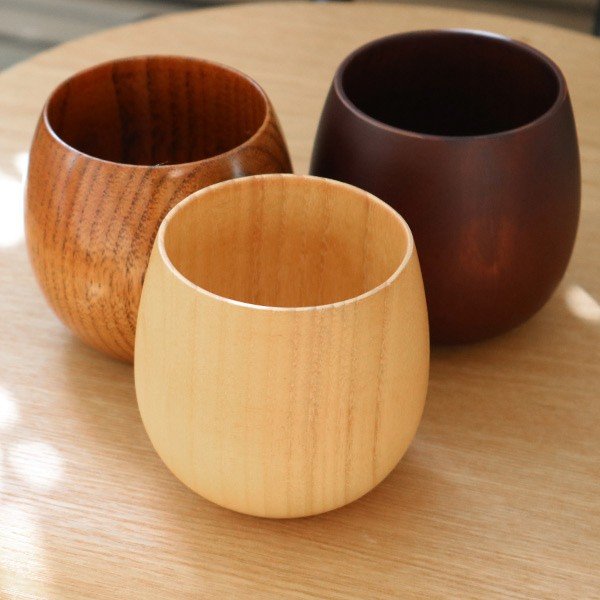 コップ 220ml 木製 エッグ型 漆 エッグカップ 天然木 食器