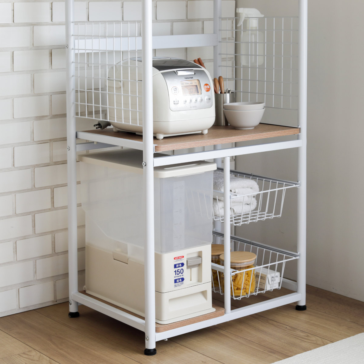 弘益 レンジ台 幅60cm スチール スライド棚 SARA （ レンジボード