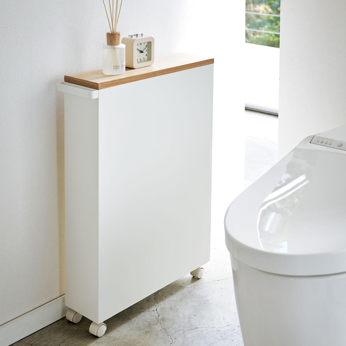tower 山崎実業 ハンドル付きスリムトイレラック タワー