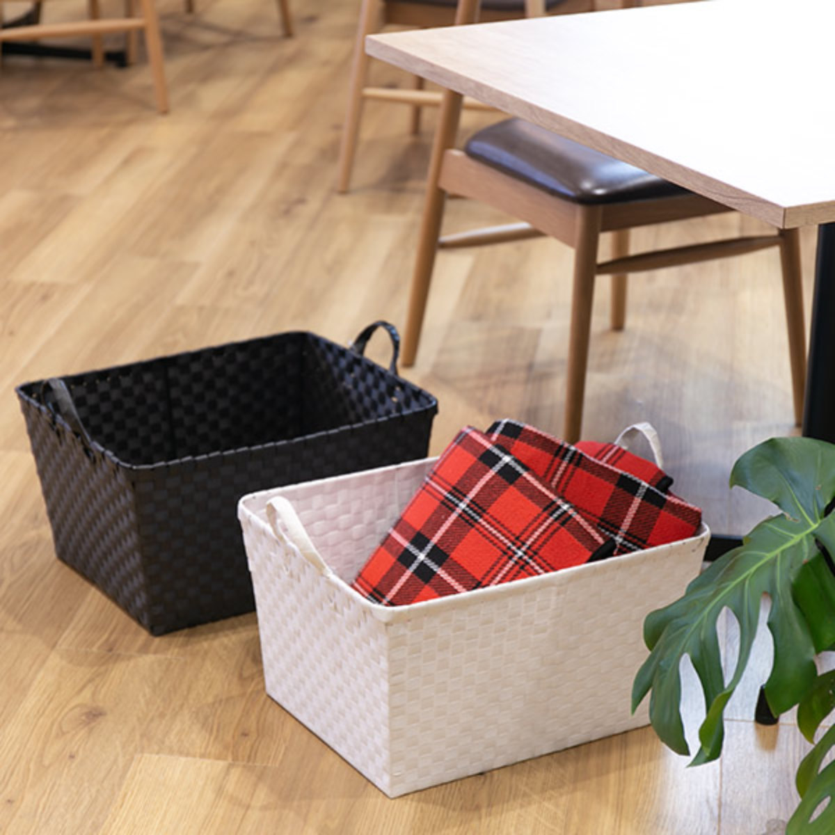 ちどり産業 バスケット PPバスケット 幅47×奥行36×高さ25cm ランドリー