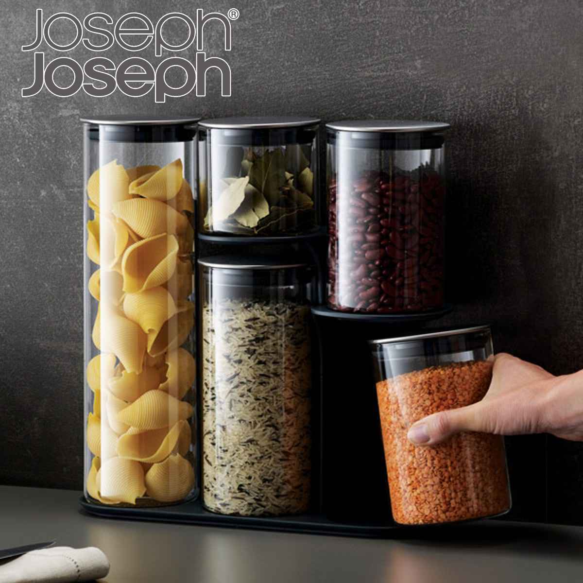 Joseph Joseph 保存容器 5個セット ボディウム 100 ガラスストレージ 5ピースセット ジョセフジョセフ