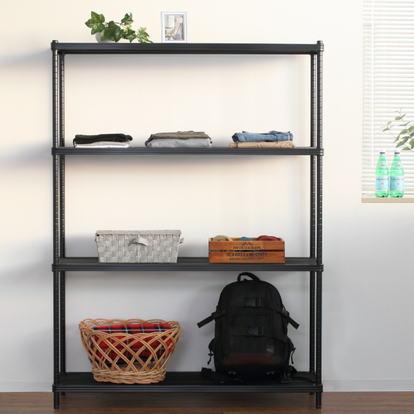 在庫限り・入荷無し）スチールラック 4段 メタルメッシュラック 幅