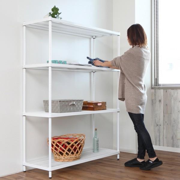 在庫限り・入荷無し）スチールラック 4段 メタルメッシュラック 幅