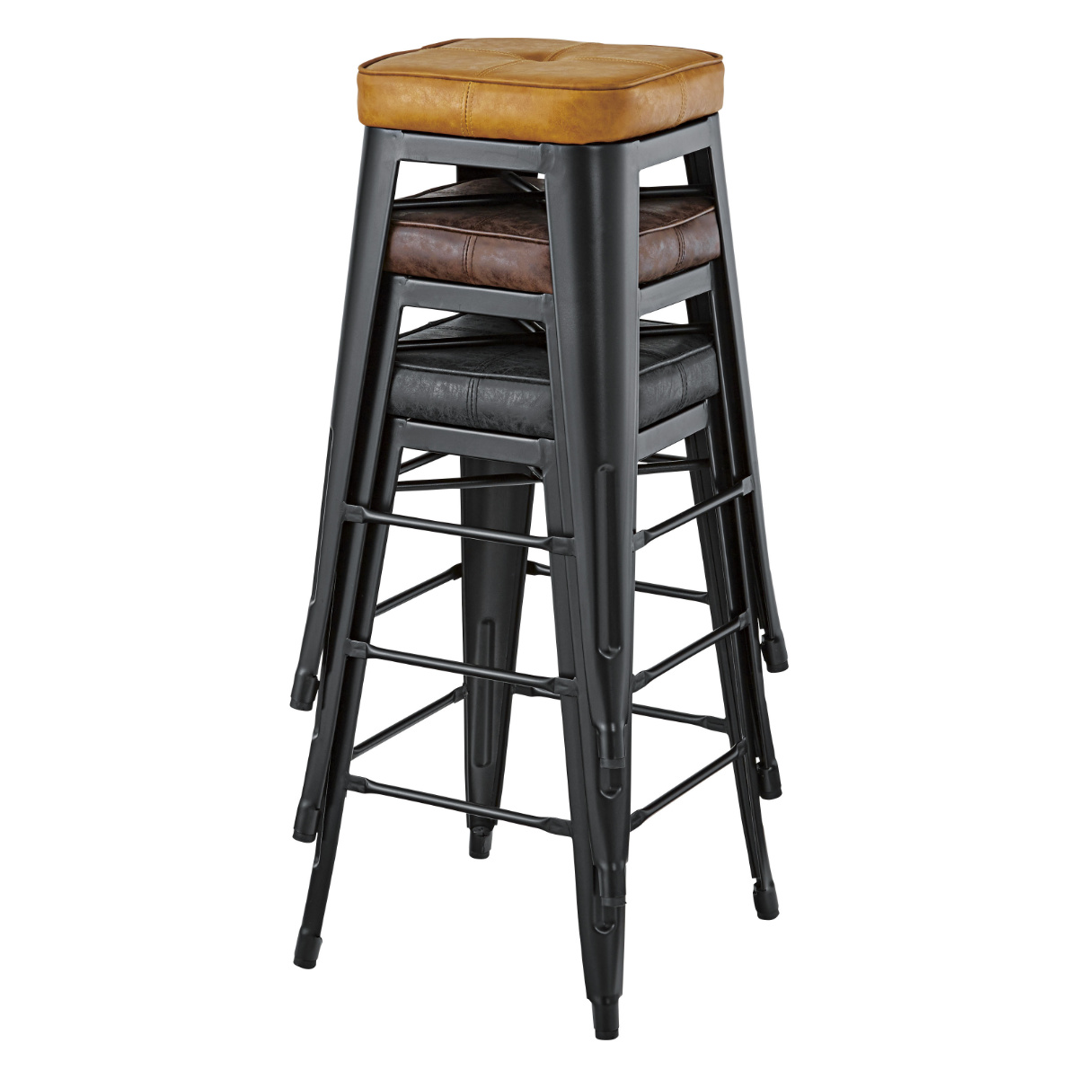 東谷 ハイスツール 同色2脚セット 座面高70cm クッションチェア