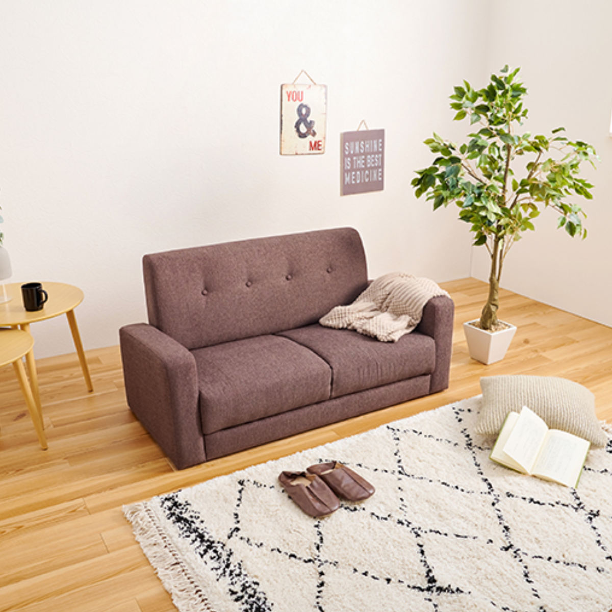 HAGiHARA（萩原） ソファ 2人掛け 幅120cm 肘掛け付き （ ソファー