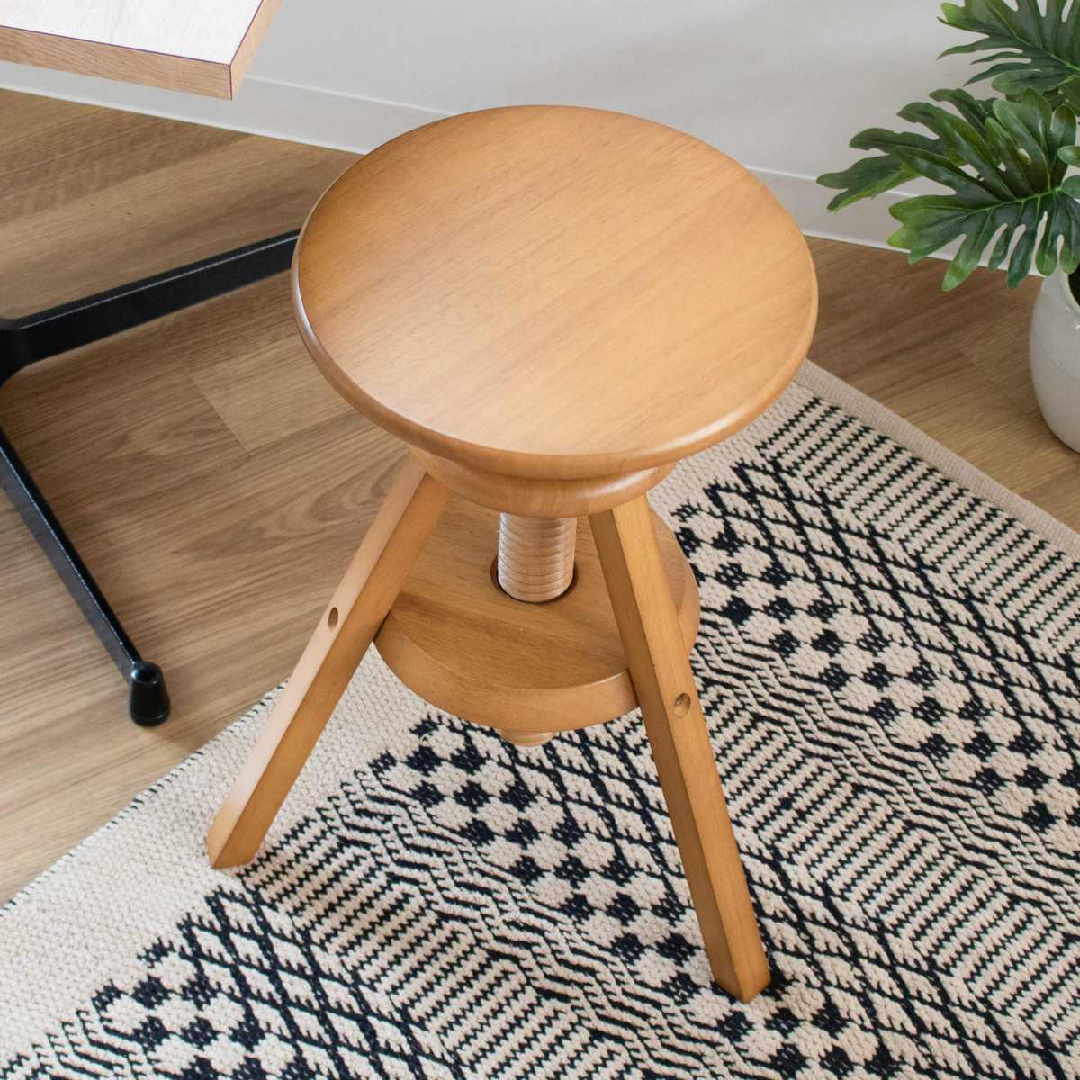 HAGiHARA（萩原） 回転スツール 高さ調節 天然木 椅子 チェア （ 回転