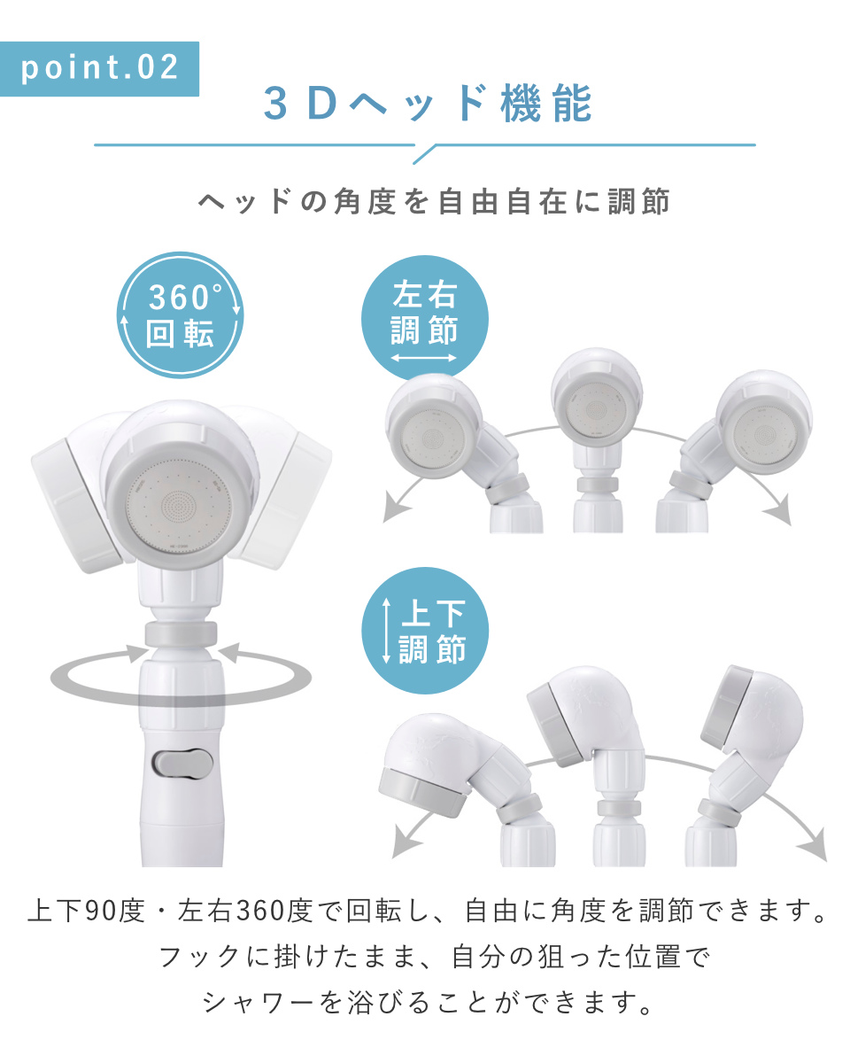 Arromic（アラミック） 特典付き シャワーヘッド 節水 3D earth shower