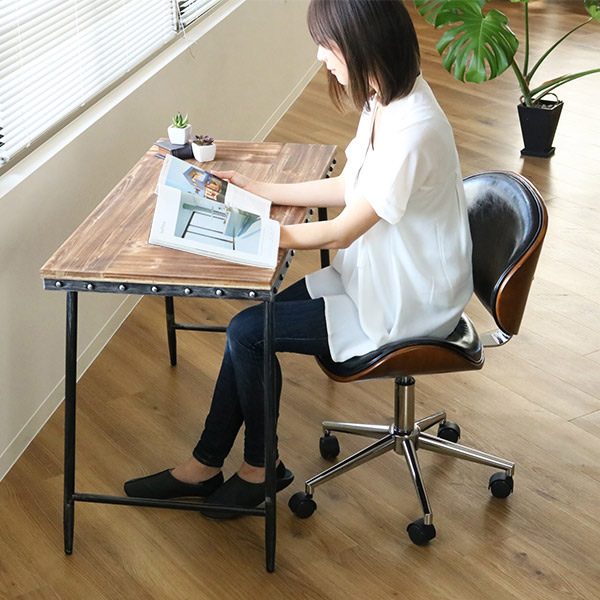 オフィスチェア デスクチェア レザー調 座面高43〜54.5cm ECOチェア