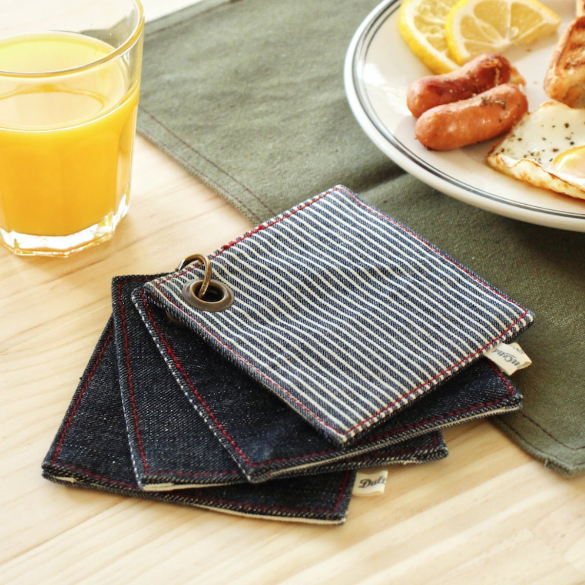 コースター リバーシブル 4枚入り ダルトン DULTON （ 布製コースター