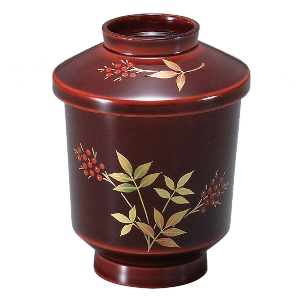 箸洗椀　桐蒔絵 箸洗椀 木製 切立 紅南天 本漆塗 手描き蒔絵 お椀 食器 業務用食器