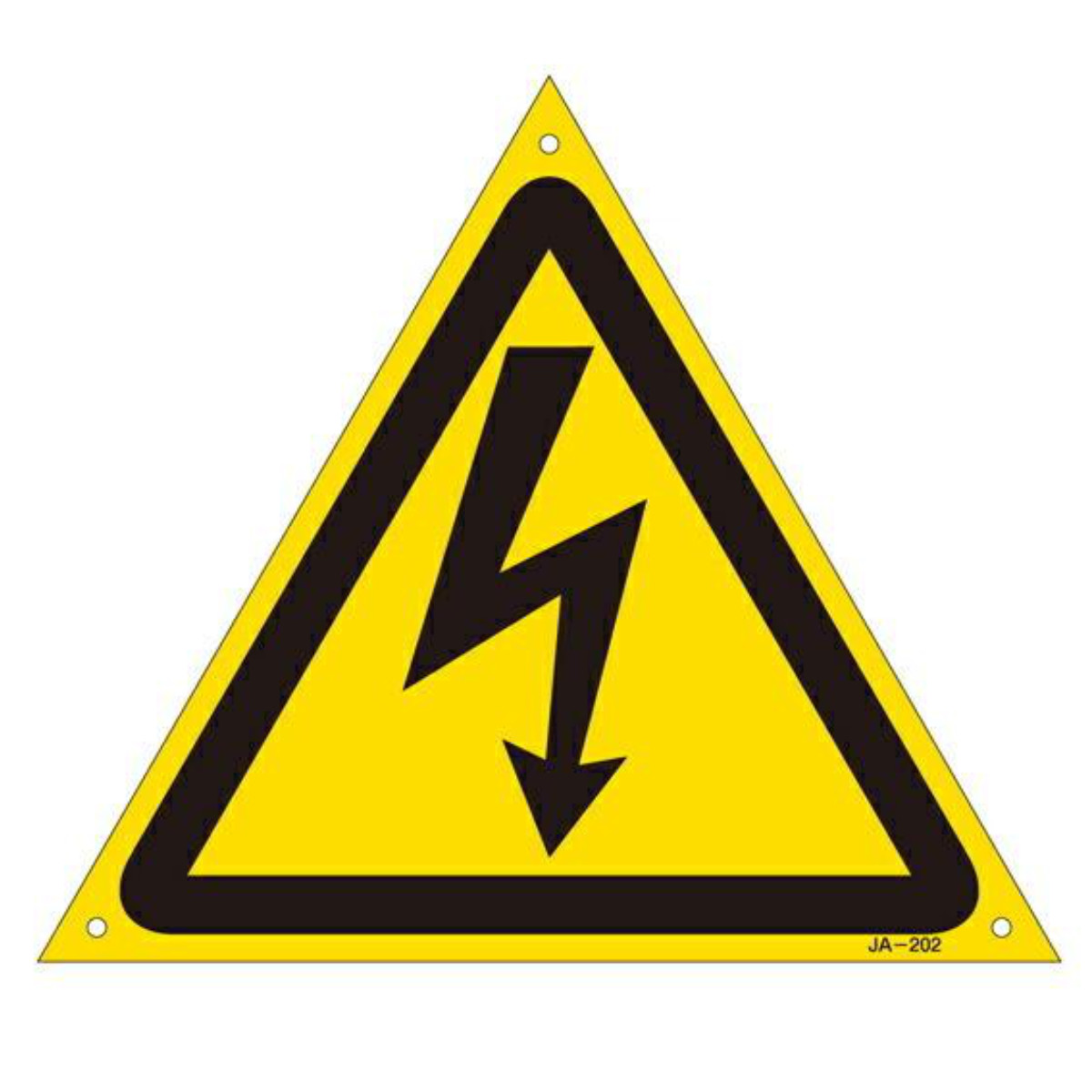 日本緑十字社 JIS安全標識板 警告用 「 高電圧マーク 」 300mm 三角 JA