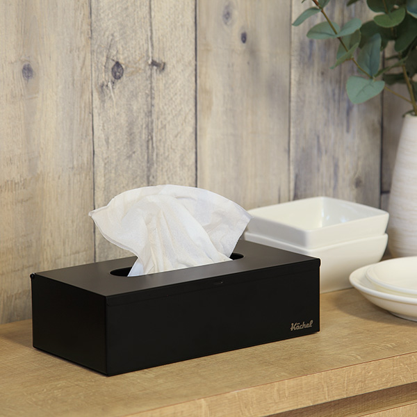 ティッシュケース Kochel ステンレス 壁掛け 卓上 ブラック