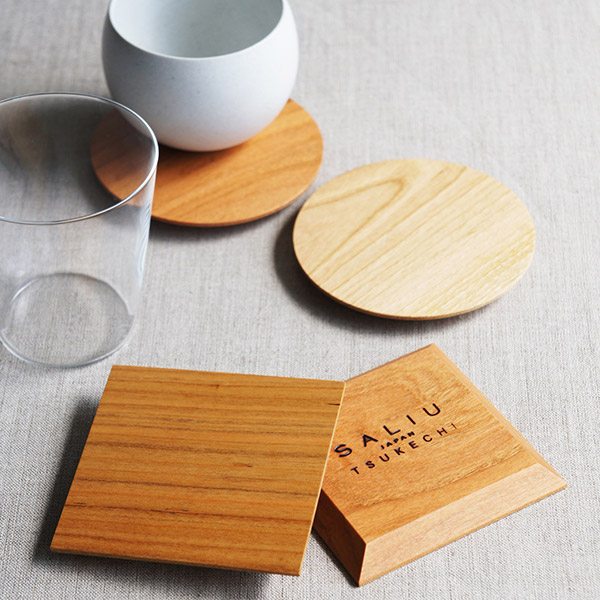 SALIU（サリュウ） 茶托 山桜 コースター 食器 天然木 日本製 4枚