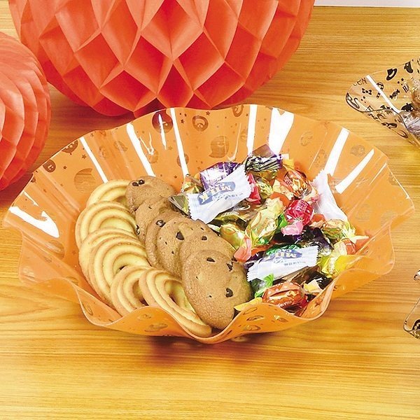 ボウル 29cm レッツハロウィーン プラスチック 深皿 食器 （ 大皿 菓子鉢 トレー ハロウィン おばけ ）