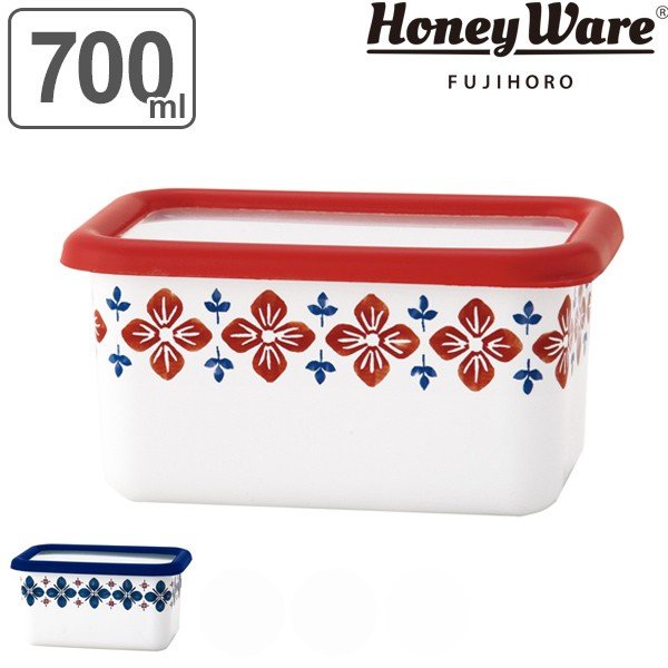 保存容器 ホーロー製 700ml Sサイズ 深型角容器 cukka Honeyware 富士