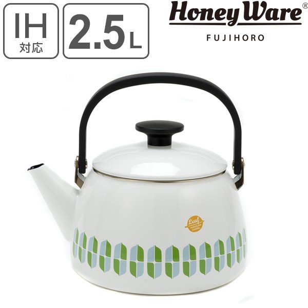 ケトル 2.5L リーフ HoneyWare 富士ホーロー （ IH対応 ガス火対応 やかん ） :316637:お弁当グッズのカラフルボックス -  通販 - Yahoo!ショッピング