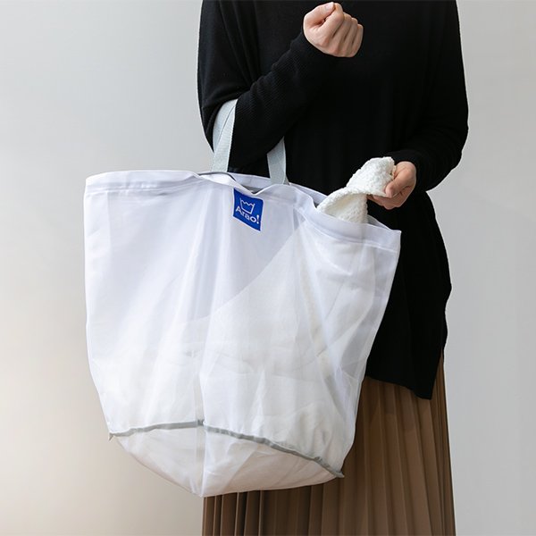 洗濯ネット Ｌサイズ 洗濯用バッグ Arao! キャリーネット （ 洗濯用ネット ランドリーバッグ コインランドリー用バッグ ）