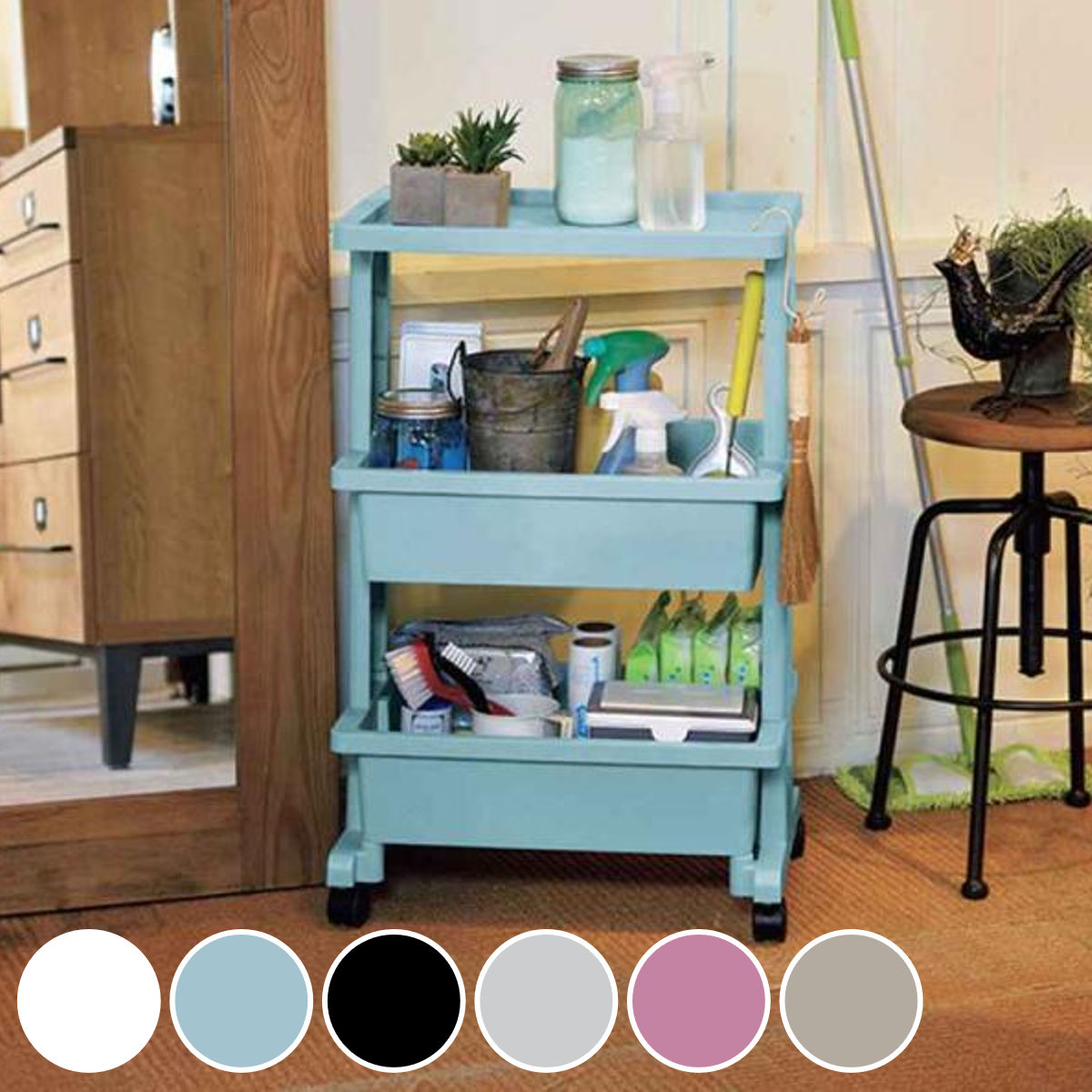 JEJアステージ キッチンワゴン テーブルワゴン 3段 LISE （ リセ