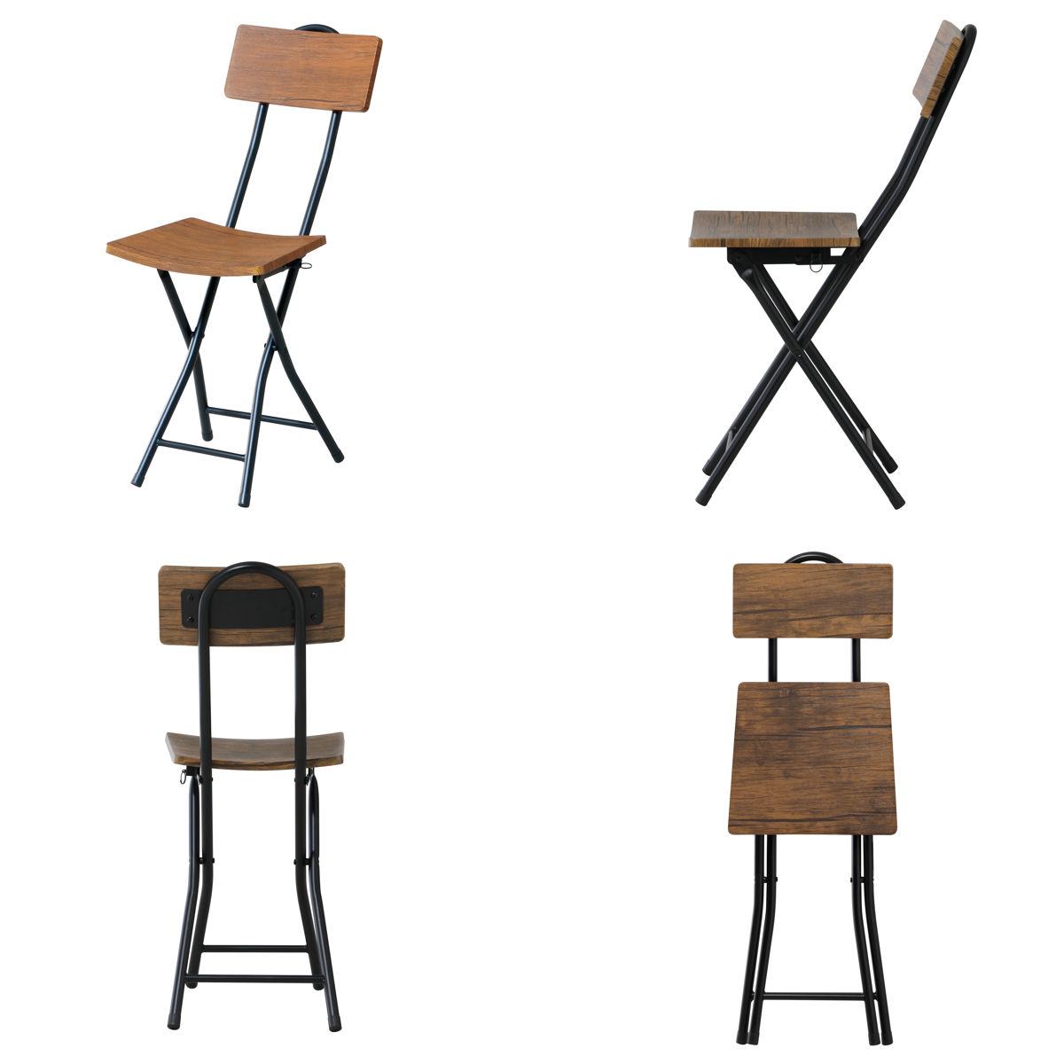 弘益 折りたたみチェア 2脚セット フォールディングチェア 座面高43cm