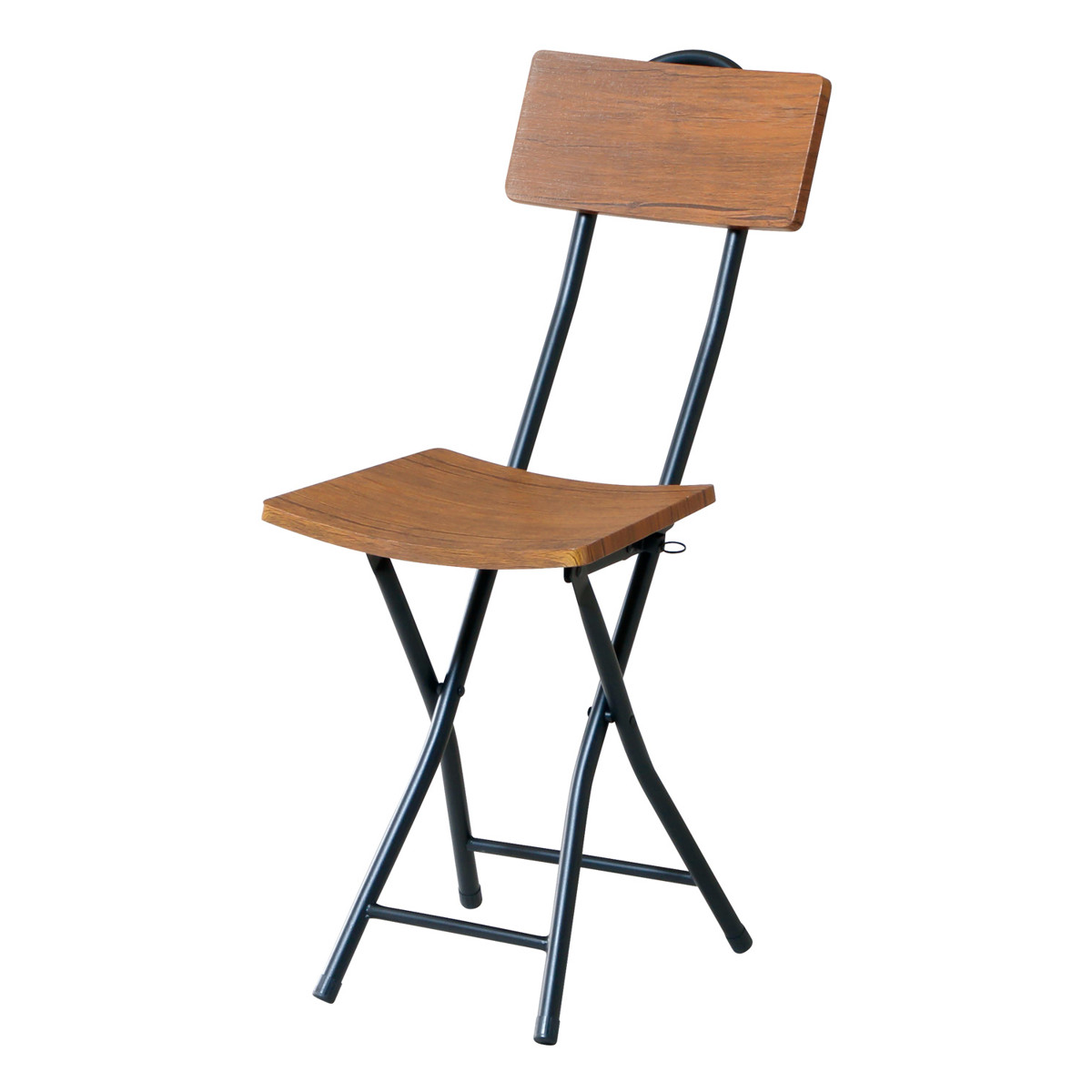 木製 フォールディングチェア 折り畳み椅子 ２脚セット ビンテージ 北欧風 折りたたみ椅子/フォールディングチェア 〔2脚組 ブラウン〕 幅44cm