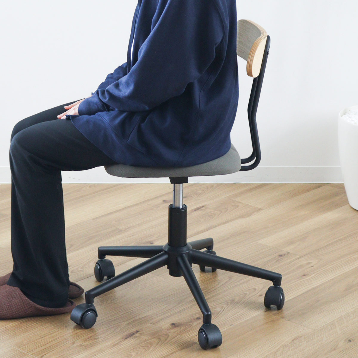 弘益 ワークチェア 昇降式 座面高約41cm〜51cm オフィスチェア