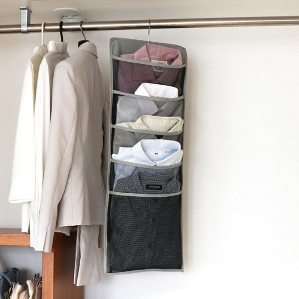 吊り下げ 収納 両面 幅30 奥行5 高さ80cm ワイシャツ 衣類収納 グレー 小物ポケット 小物収納 小物 ポケット シャツ Yシャツ カッター シャツ お弁当グッズのカラフルボックス 通販 Yahoo ショッピング