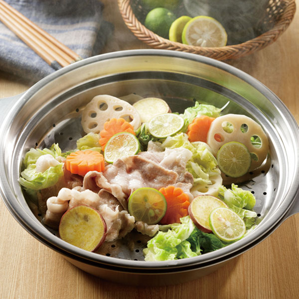 匠弥 卓上鍋 26cm IH対応 蒸し台付き ステンレス製 日本製 （ ガス火