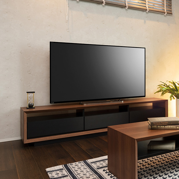 木製テレビ台 3引き出し付き テレビ台 テレビボード 3連引出し モダンデザイン FORCE 幅180cm （ 開