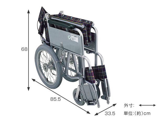 介助用車いす 介助式 背折れタイプ 座面幅42cm テイコブ ハンド