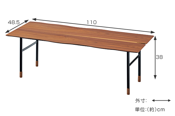 センターテーブル 幅110cm 木製天板 ミニマルデザイン Luca ローテーブル （ テーブル リビング 机 座卓 リビングテーブル ）_4