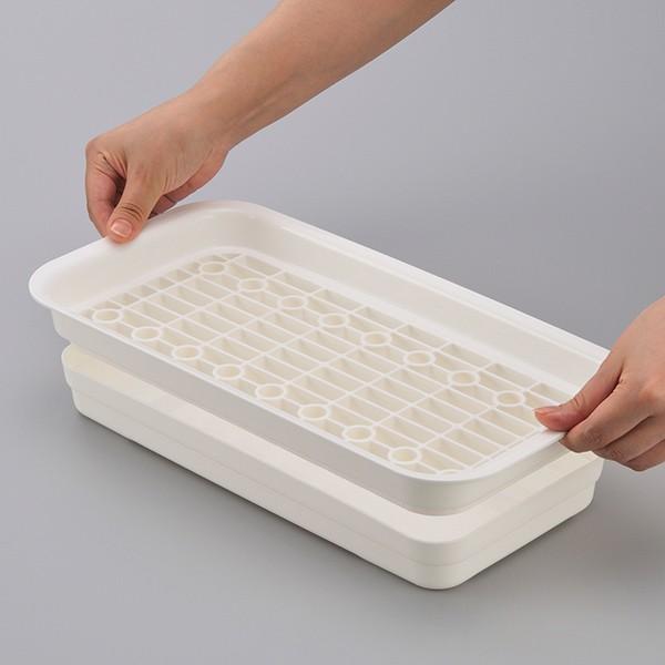 水切り機能付きプラスチック容器 イノマタ化学 水切りカゴ ボトルスタンド付き コンパクト プラスチック
