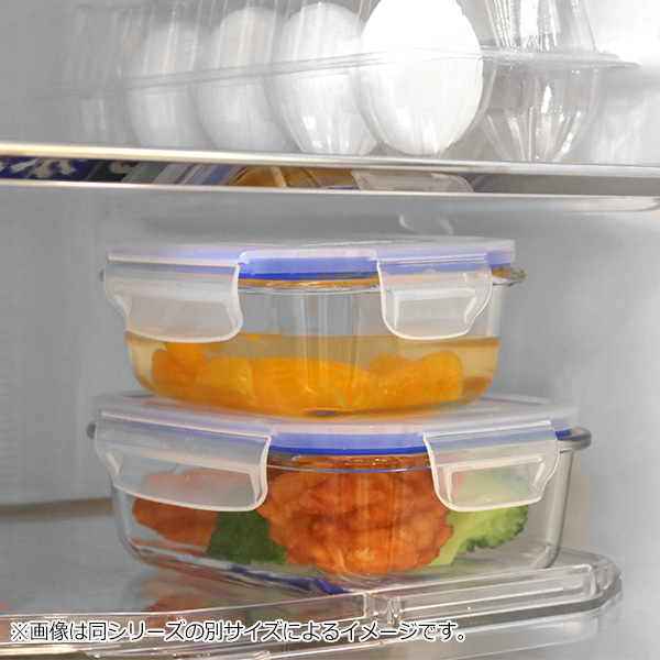 保存容器 ガラス製 500ml 角型 パチッとロック （ オーブン 冷凍 食洗