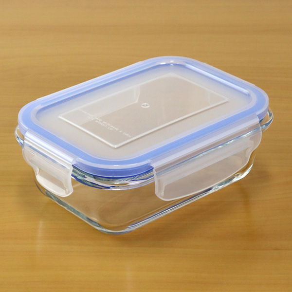 保存容器 ガラス製 350ml 長方形 パチッとロック （ オーブン 冷凍 食