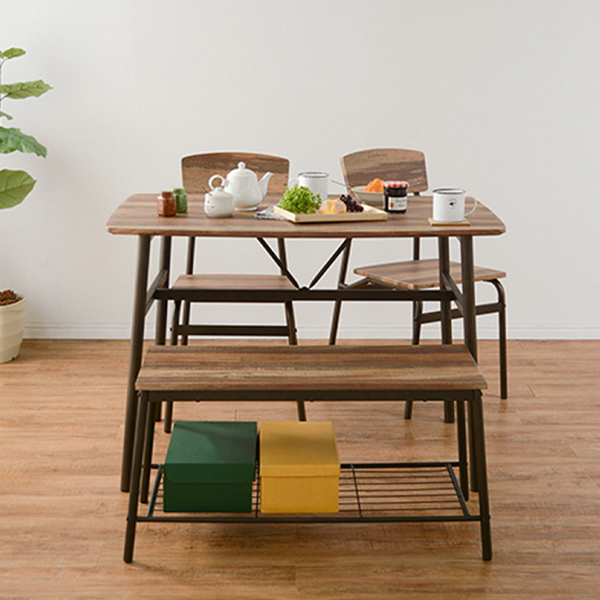 ダイニングテーブル 4点セット 幅105cm ダイニングセット 4点セット テーブル 幅105cm チェア 2脚 ベンチ