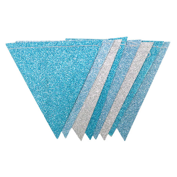 ガーランド フラッグ ミニ 旗 三角 キラキラ 飾り 壁 （ オーナメント